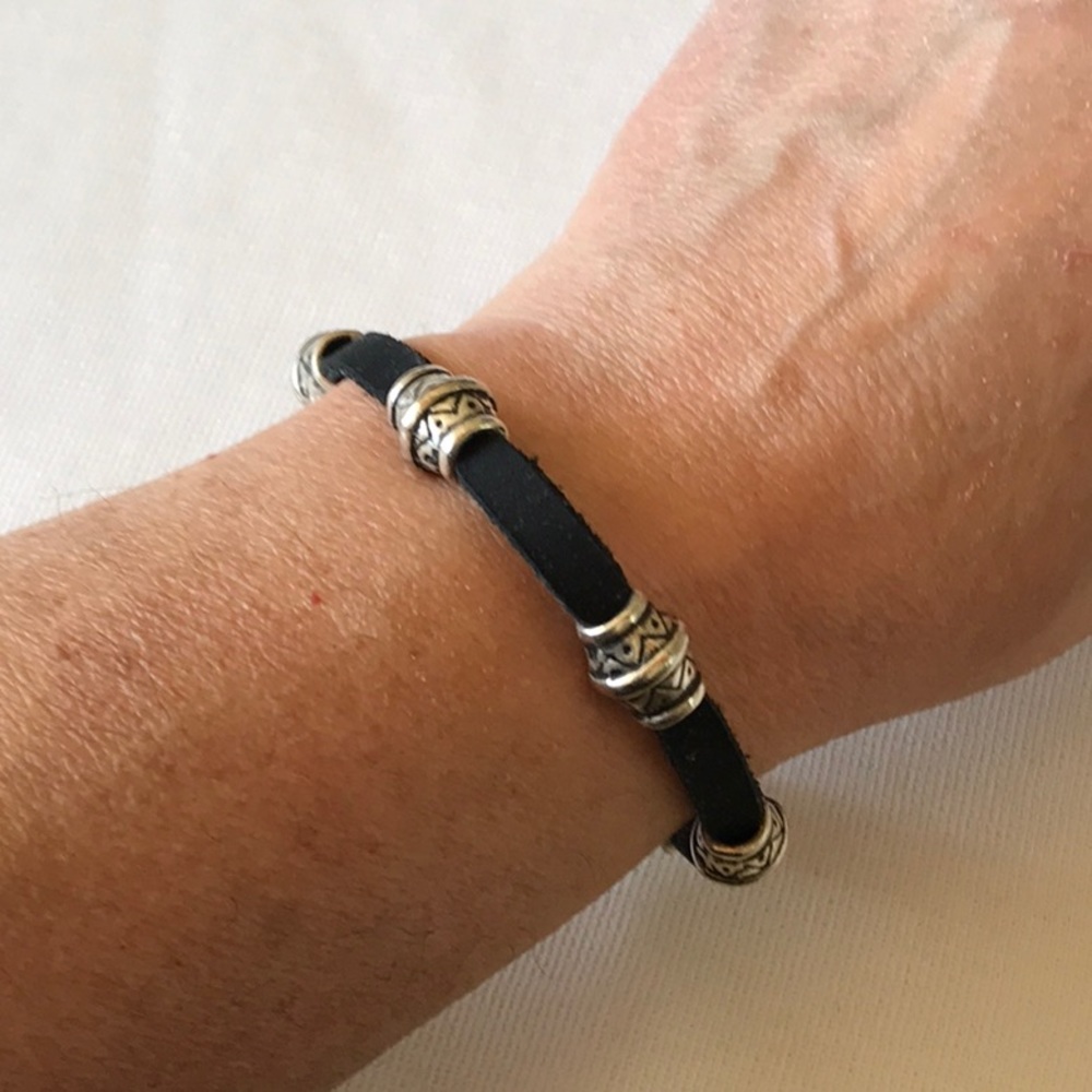 Southwestern Sterling Silver and Leather Bracelet *please Read*